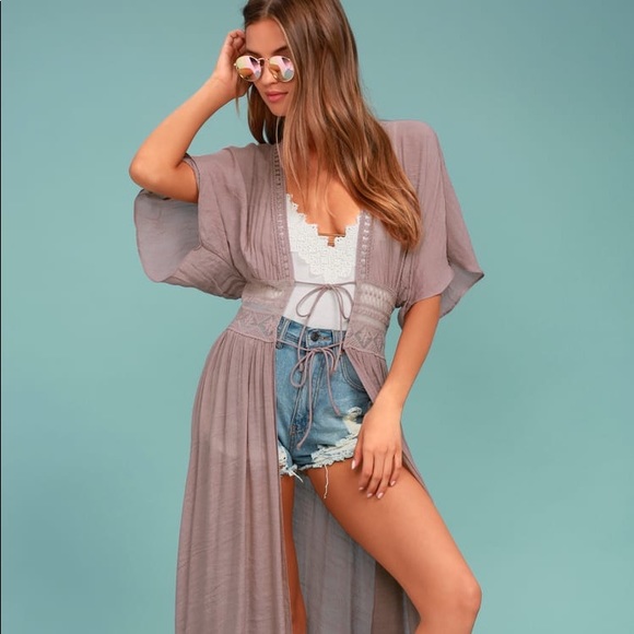 Carried Away Mauve Embroidered Maxi Top XS - Picture 4 of 7